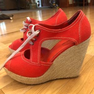 Call it Spring Red Sandal Wedge